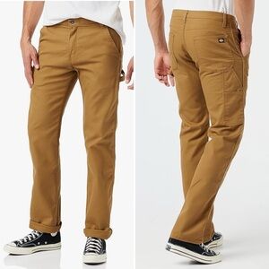 Dickies Men's Tough Max Duck Carpenter Pant 38x34 Stonewashed Brown